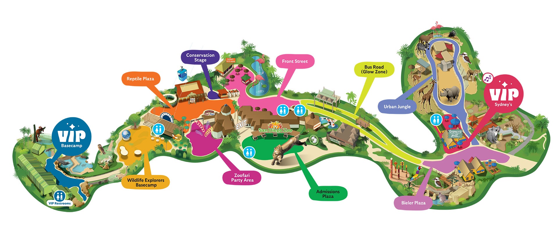 Celebration Party Zones map