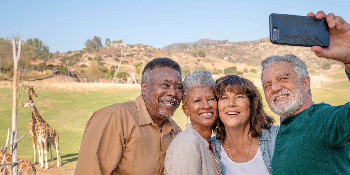 People taking selfie