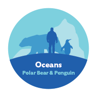 icon: Oceans -- polar bear & penguin