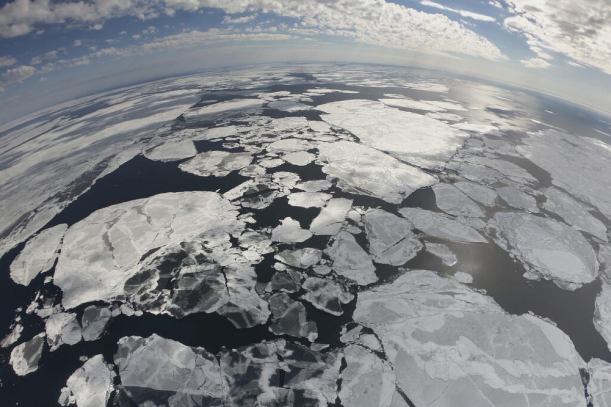 broken ice on sea