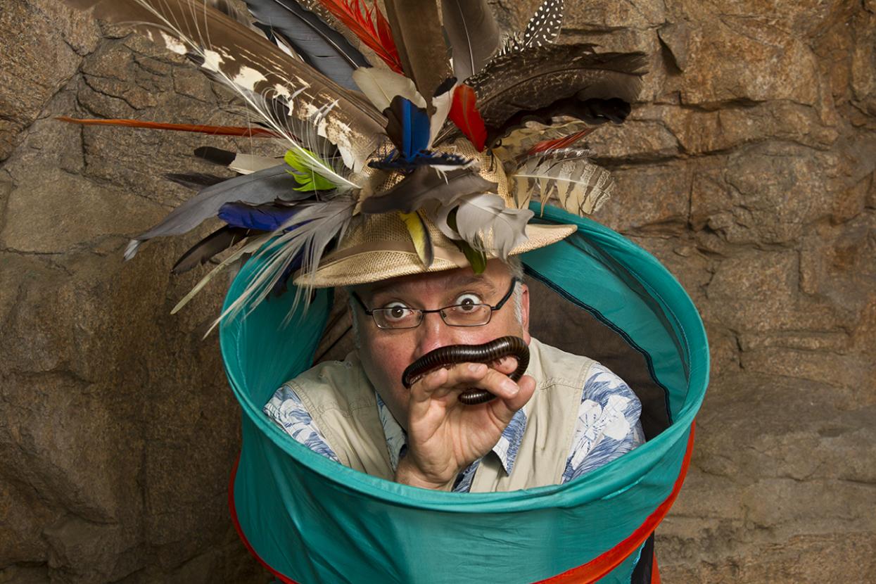 Dr Zoolittle with centipede