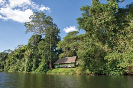 station next to river